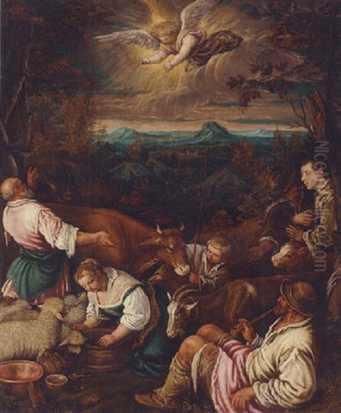 The Annunciation To The Shepherds Oil Painting by Giambattista da Ponte Bassano