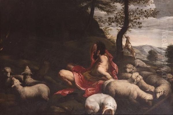 Moses And The Burning Bush Oil Painting by Jacopo dal Ponte Bassano