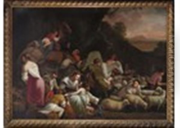 Jacob's Return To The Land Of Canaan Oil Painting by Jacopo dal Ponte Bassano