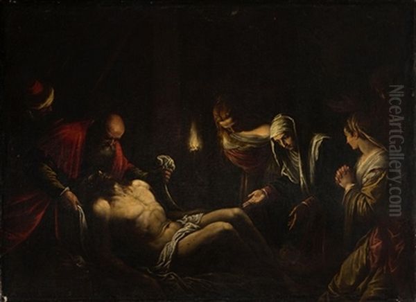 Llanto Ante El Cuerpo De Cristo Oil Painting by Jacopo dal Ponte Bassano