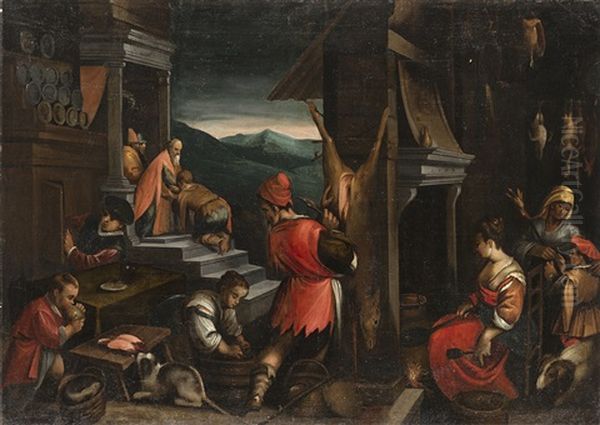 Il Ritorno Del Figliol Prodigo Oil Painting by Jacopo dal Ponte Bassano