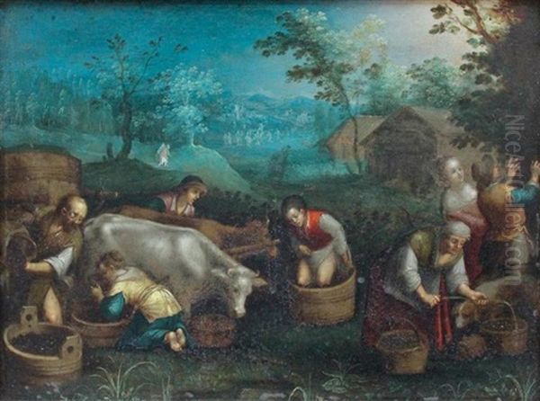 Autumn From The Four Seasons Oil Painting by Jacopo dal Ponte Bassano