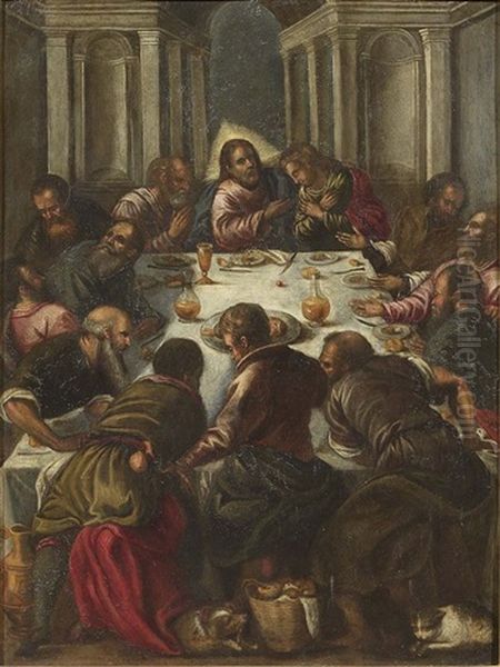 Ultima Cena Oil Painting by Jacopo dal Ponte Bassano