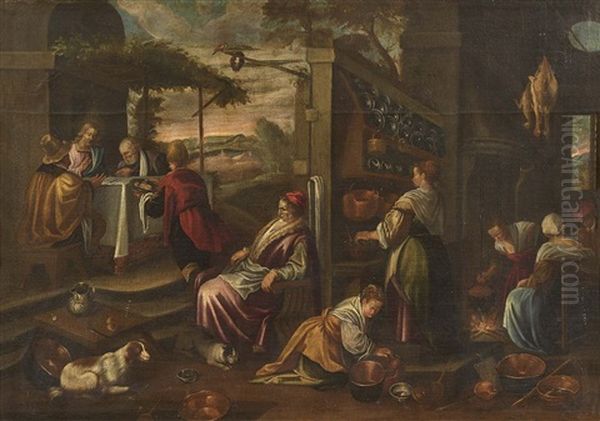 Cena Di Emmaus Oil Painting by Jacopo dal Ponte Bassano