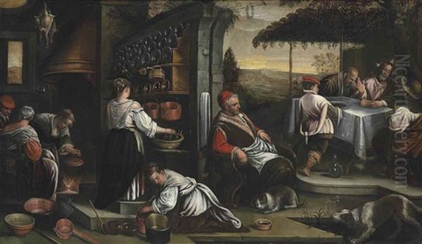 The Supper At Emmaus by Jacopo dal Ponte Bassano