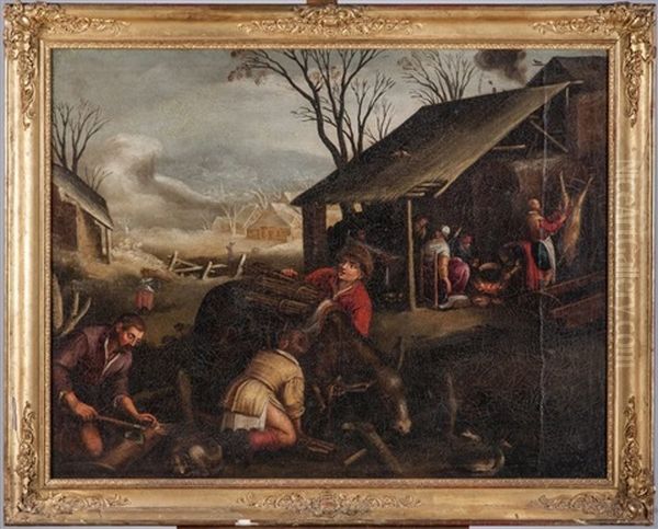 L'ete Et L'hiver (2 Works) Oil Painting by Jacopo dal Ponte Bassano