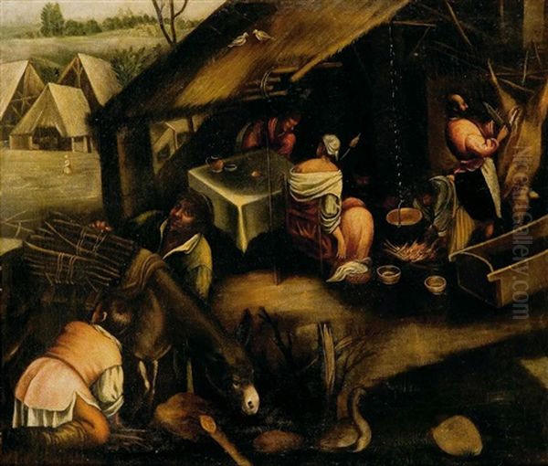 Alegoria Del Invierno Oil Painting by Jacopo dal Ponte Bassano