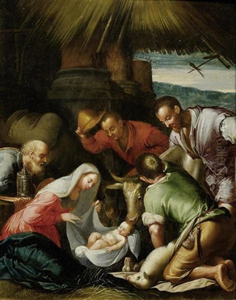 Anbetung Oil Painting by Jacopo dal Ponte Bassano