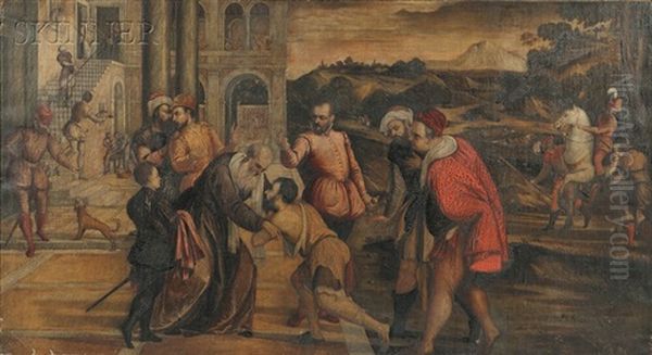 Return Of The Prodigal Son Oil Painting by Jacopo dal Ponte Bassano