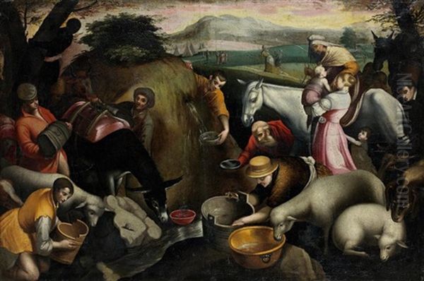 Le Frappement Du Rocher Oil Painting by Jacopo dal Ponte Bassano