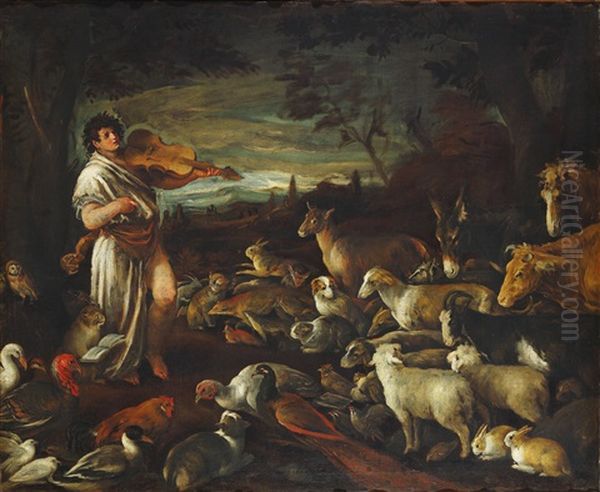 Orpheus Spielt Vor Den Tieren Oil Painting by Jacopo dal Ponte Bassano