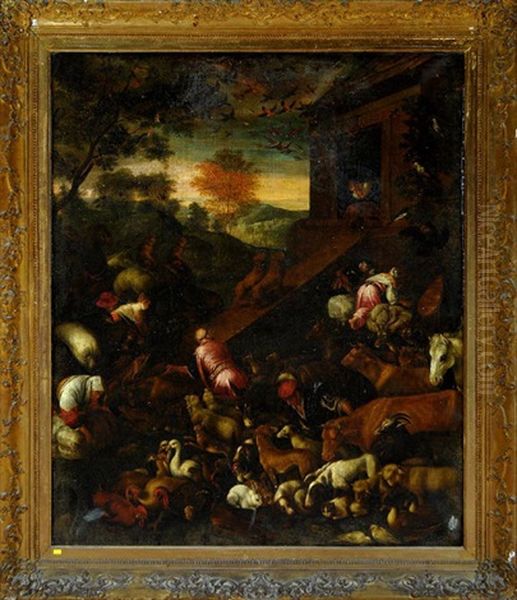 Noah's Ark, The Entry Of The Animals Oil Painting by Jacopo dal Ponte Bassano