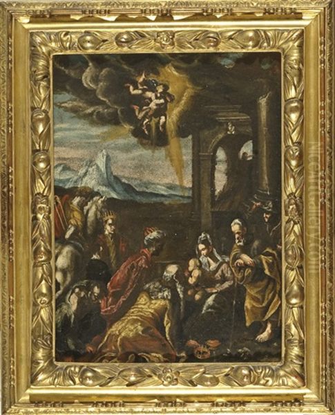 Adorazione Dei Magi Oil Painting by Jacopo dal Ponte Bassano