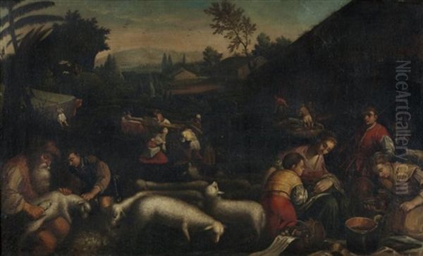 L'ete Oil Painting by Jacopo dal Ponte Bassano