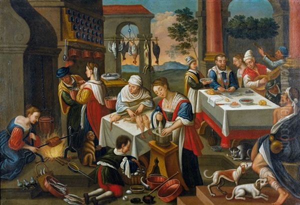 Lazarus Und Der Reiche Prasser Oil Painting by Jacopo dal Ponte Bassano