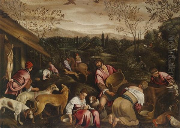 Der Herbst (aus Einer Jahreszeitenfolge) Oil Painting by Jacopo dal Ponte Bassano