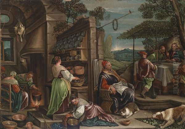 Das Gastmahl Zu Emmaus Oil Painting by Jacopo dal Ponte Bassano