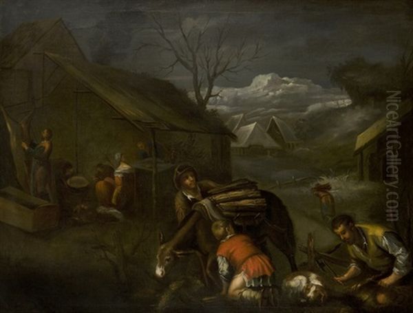 Allegoria Dell'inverno Oil Painting by Jacopo dal Ponte Bassano