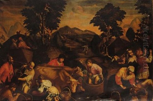 Scena Contadina Oil Painting by Jacopo dal Ponte Bassano