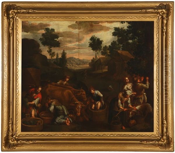 The Harvest Oil Painting by Jacopo dal Ponte Bassano