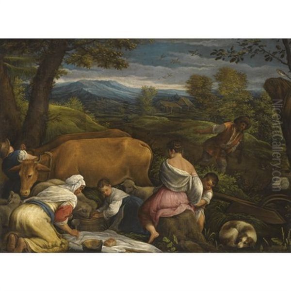 Parable Of The Sower Oil Painting by Jacopo dal Ponte Bassano