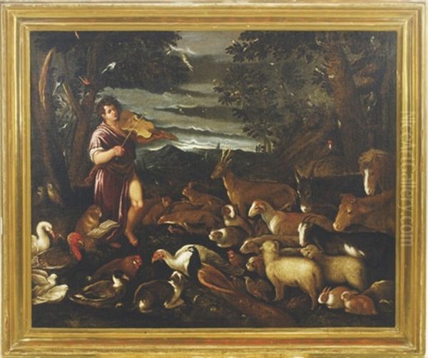 Orpheus And The Animals Oil Painting by Jacopo dal Ponte Bassano