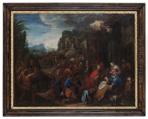 Konungarnas Tillbedjan Oil Painting by Jacopo dal Ponte Bassano