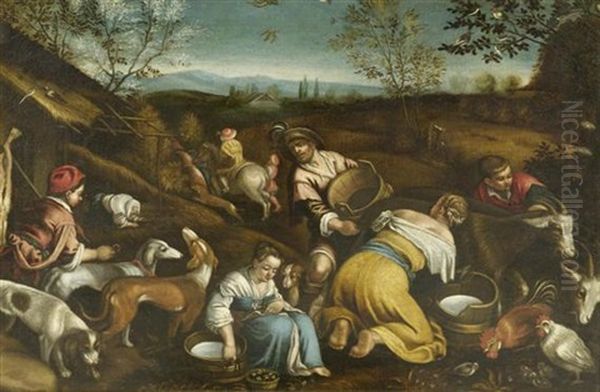 Allegorie Des Fruhlings Oil Painting by Jacopo dal Ponte Bassano