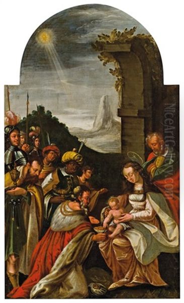 Anbetung Der Konige Oil Painting by Jacopo dal Ponte Bassano