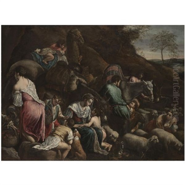 Jacob's Journey Oil Painting by Jacopo dal Ponte Bassano