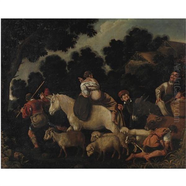 Il Viaggio Di Giacobbe Oil Painting by Jacopo dal Ponte Bassano