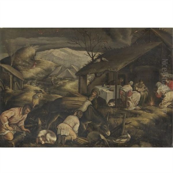 Allegoria Dell'inverno Oil Painting by Jacopo dal Ponte Bassano