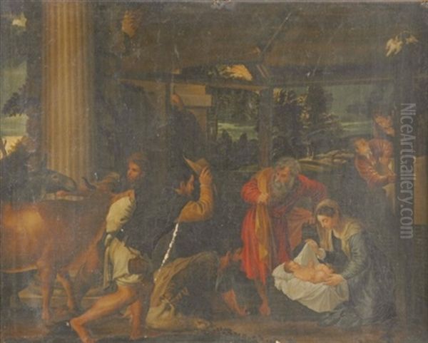 Adoration Of The Shepherds Oil Painting by Jacopo dal Ponte Bassano