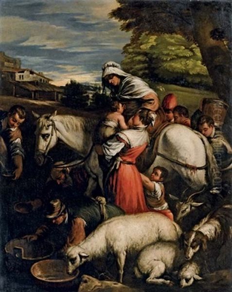 Scena Di Vita Agreste Oil Painting by Jacopo dal Ponte Bassano