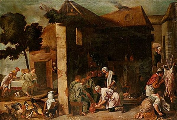 Biblisk Figurscen by Jacopo dal Ponte Bassano