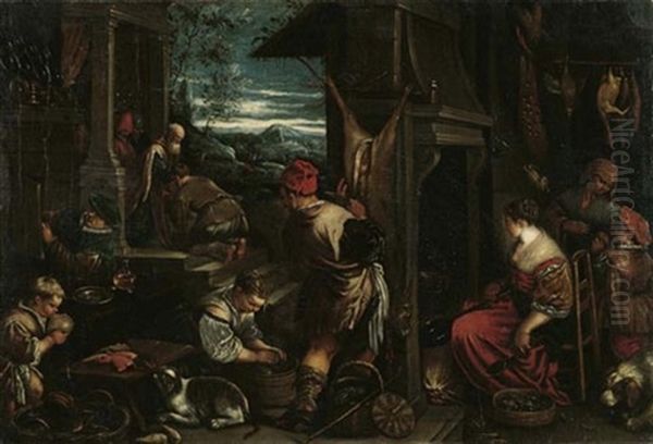 Die Ruckkehr Des Verlorenen Sohnes Oil Painting by Jacopo dal Ponte Bassano