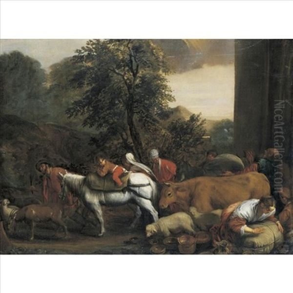 Jacob's Journey To Canaan Oil Painting by Jacopo dal Ponte Bassano