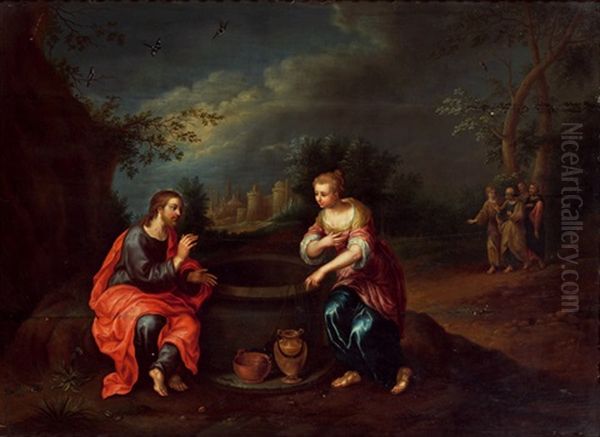 Christus Mit Der Samariterin Am Brunnen Oil Painting by Jacopo dal Ponte Bassano