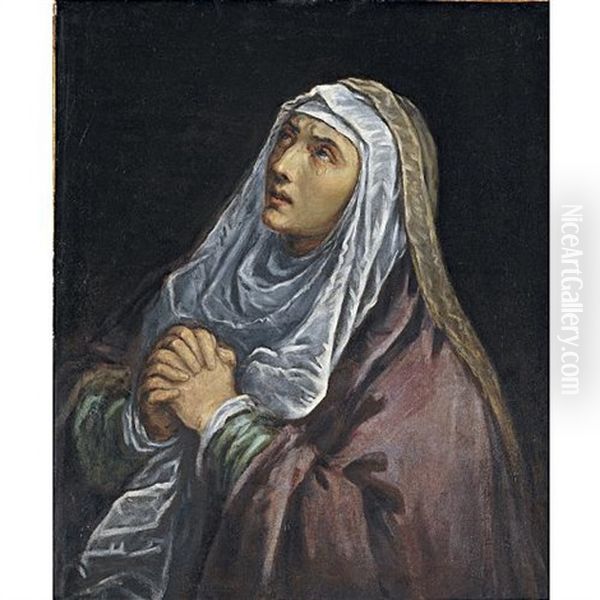 Mater Dolorosa Oil Painting by Jacopo dal Ponte Bassano