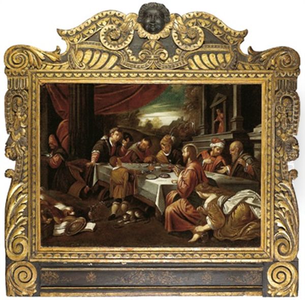 La Cena In Casa Di Simone Oil Painting by Jacopo dal Ponte Bassano