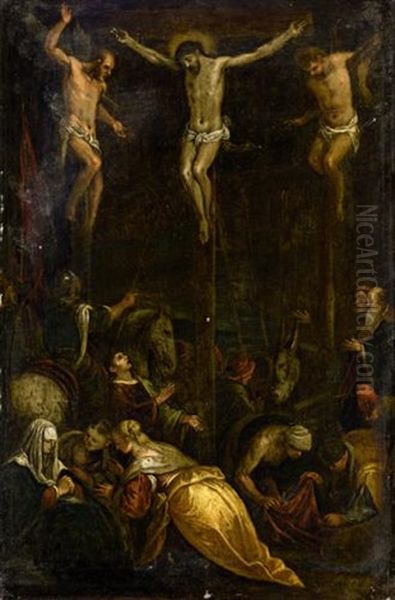 The Crucifixion Oil Painting by Jacopo dal Ponte Bassano