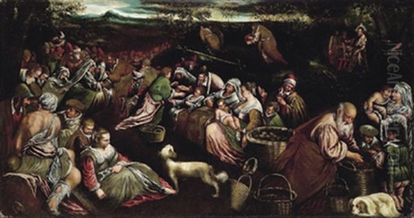 Die Speisung Der Funftausend Oil Painting by Jacopo dal Ponte Bassano