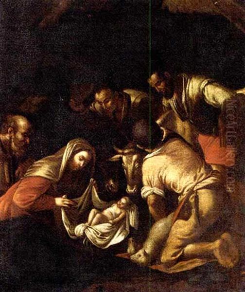 The Adoration Of The Shepherds Oil Painting by Jacopo dal Ponte Bassano