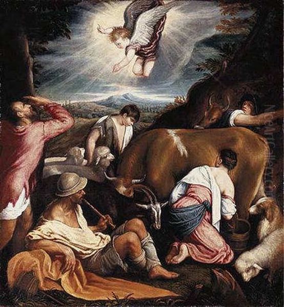 The Annunciation To The Shepherds Oil Painting by Jacopo dal Ponte Bassano