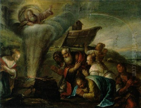 Das Dankopfer Noahs Oil Painting by Jacopo dal Ponte Bassano