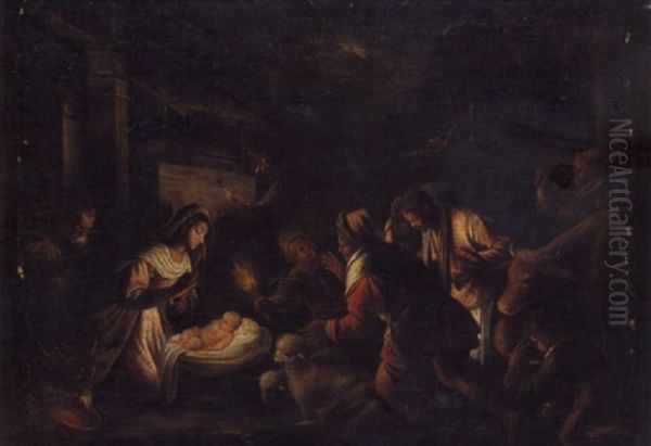 Adorazione Dei Pastori Oil Painting by Jacopo dal Ponte Bassano