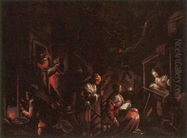 Gesu Nell'orto Del Getsemani Oil Painting by Jacopo dal Ponte Bassano