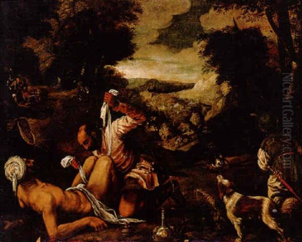 El Buen Samaritano Oil Painting by Jacopo dal Ponte Bassano