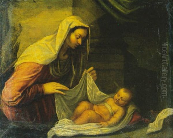 Madonna Con Bambino Oil Painting by Jacopo dal Ponte Bassano