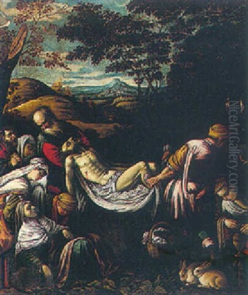 The Entombment Oil Painting by Jacopo dal Ponte Bassano